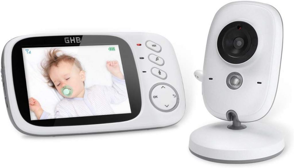 Le babyphone vidéo pas cher GHB possède un écran couleur de 3,2 pouces.