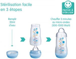 MAM Biberon Easy Start™ anti-colique 260 ml, 2+ mois, lot de 2