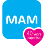 Logo de la marque MAM : 40 ans d'expertise