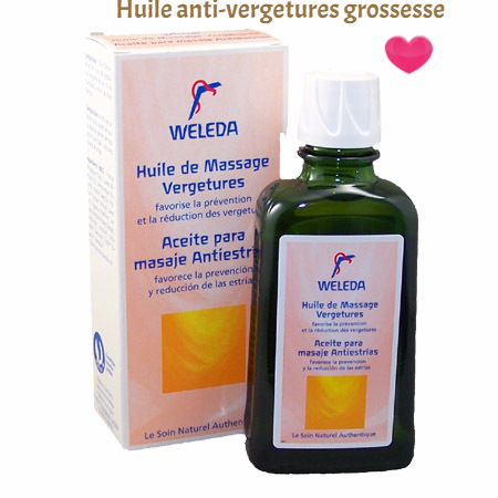 Huile de massage des vergetures Weleda pour femmes enceintes