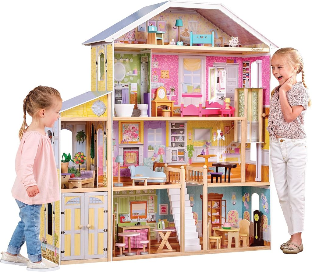 La maison de poupée Kidkraft Majestic a 8 pièces.