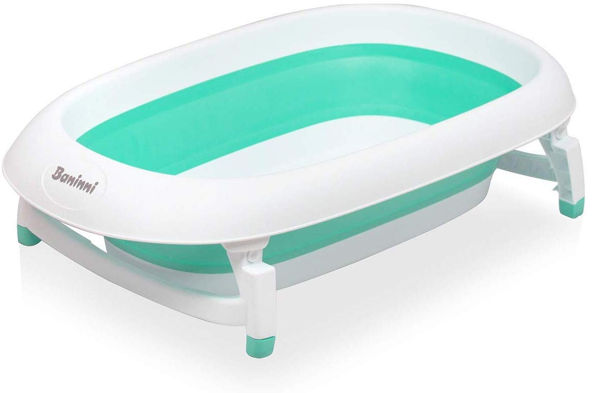Baignoire Bébé Pliable - 75x45x25 Cm, Avec Bouchon De Vidange | PVC Épais, Isolant, Idéale Pour Douche Ou Voyage (Vert Ou Blanc) - 9