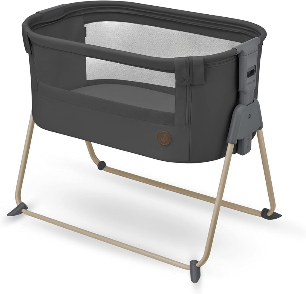 NESTE Lit bébé cododo pliable 2en1 ou lit d'appoint Gris