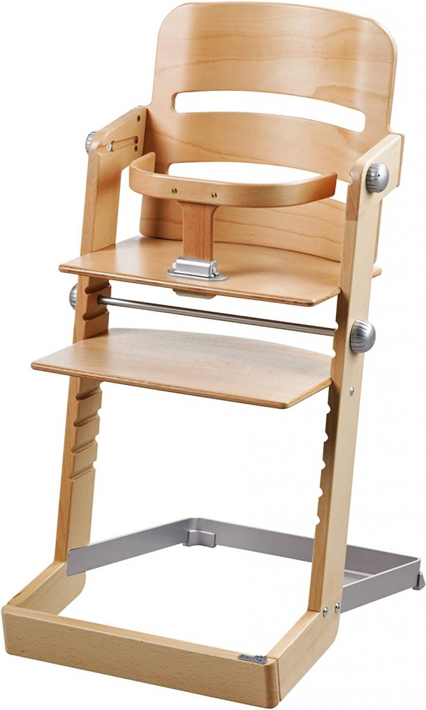 La chaise haute Geuther Tamino peut supporter le poids d'un adulte de 85 kilos.