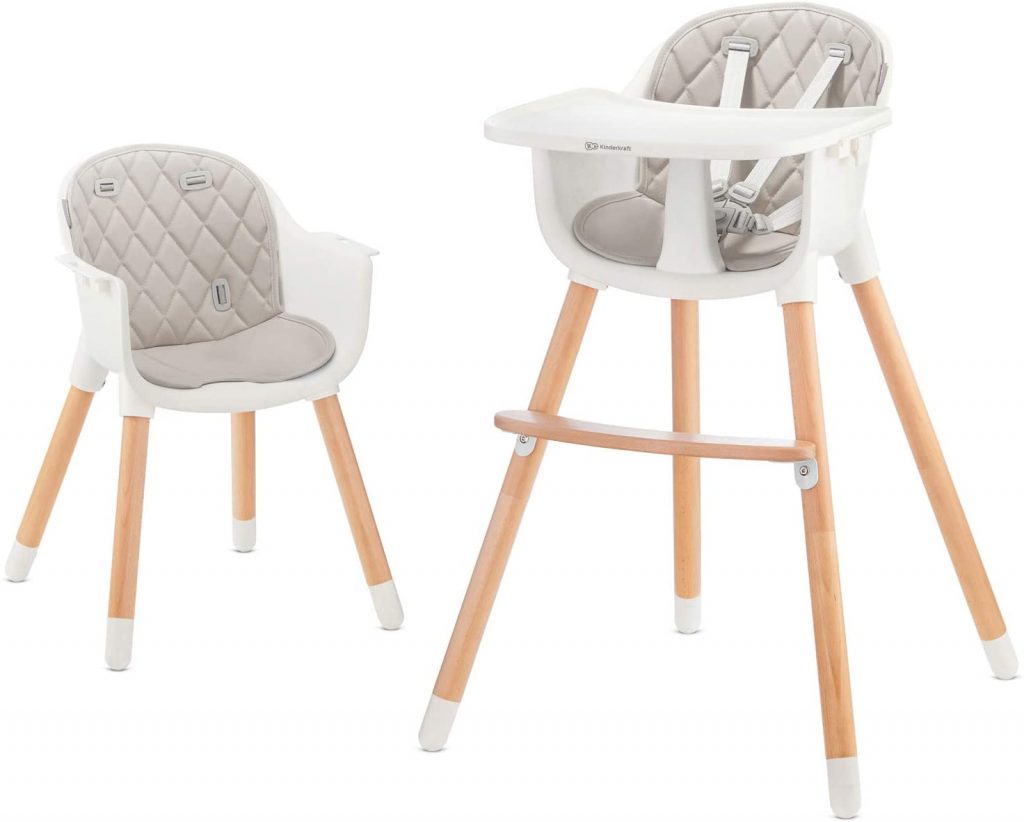La chaise haute bébé évolutive SIENNA devient une chaise de jeu pour enfant.
