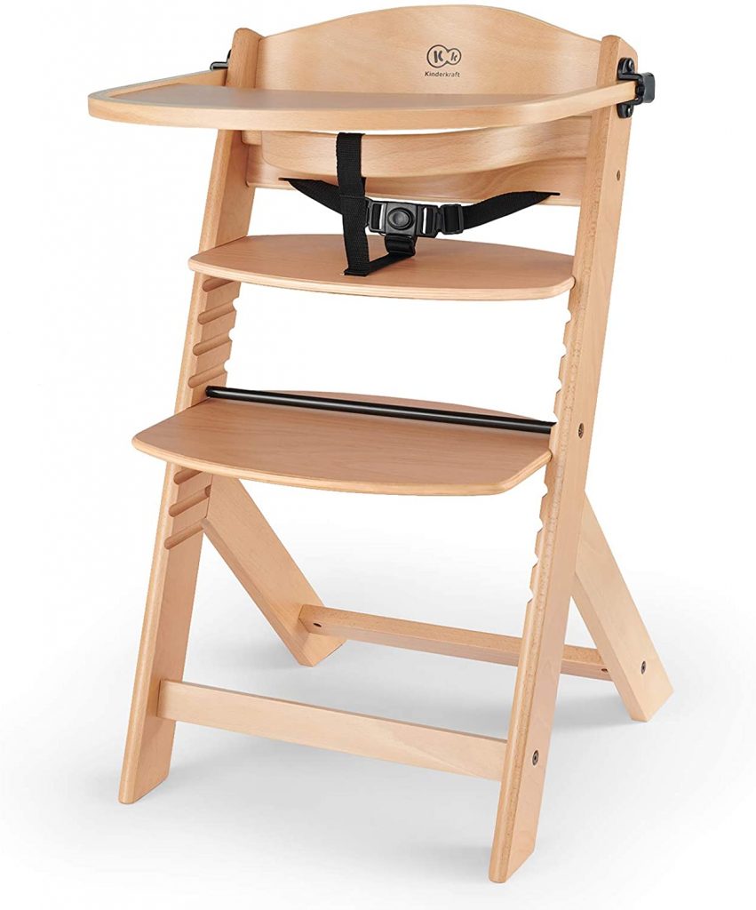 La chaise haute en bois ENOCK est évolutive.