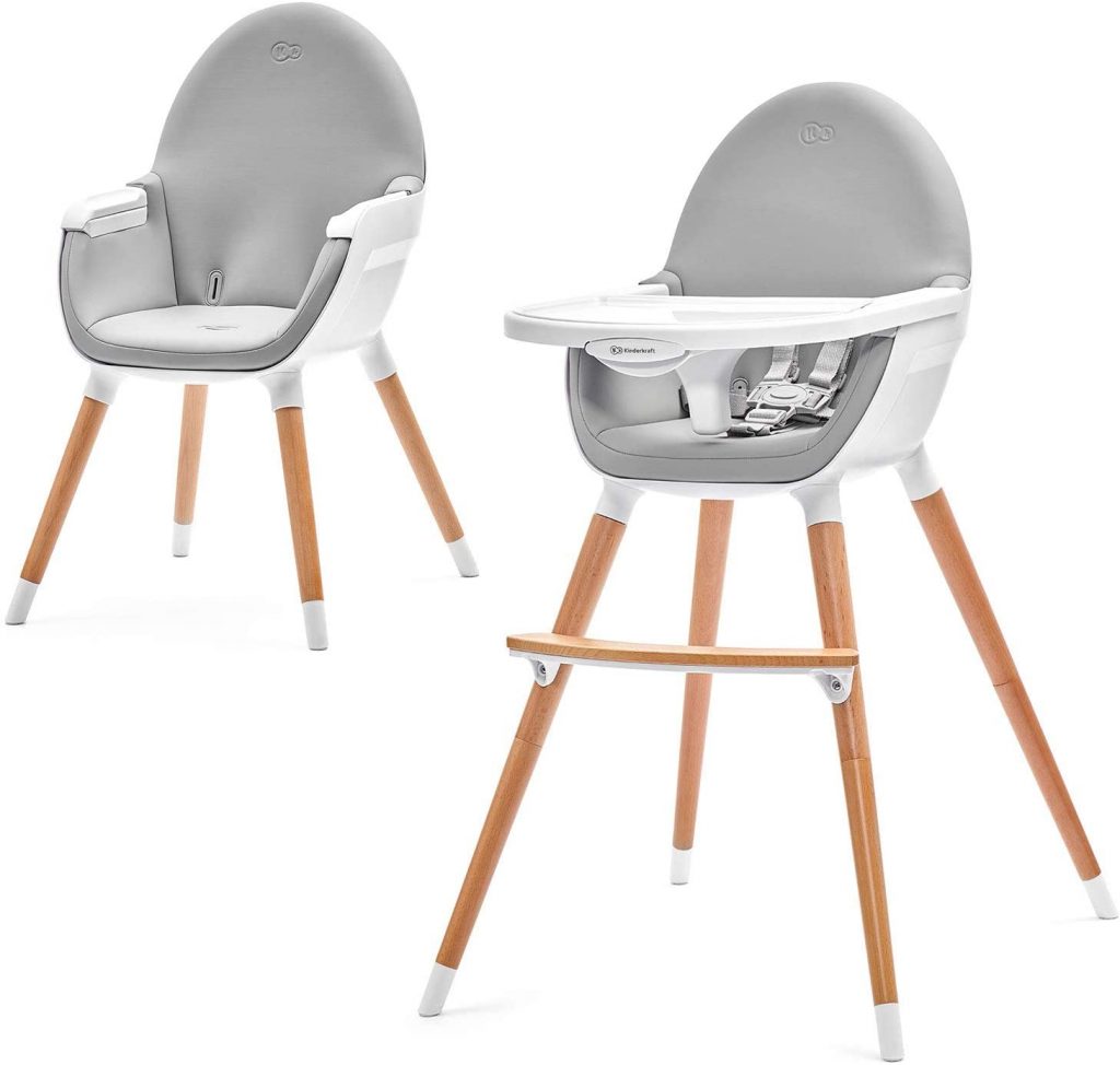 La chaise haute bébé évolutive FINI devient une chaise pour enfant plus tard.