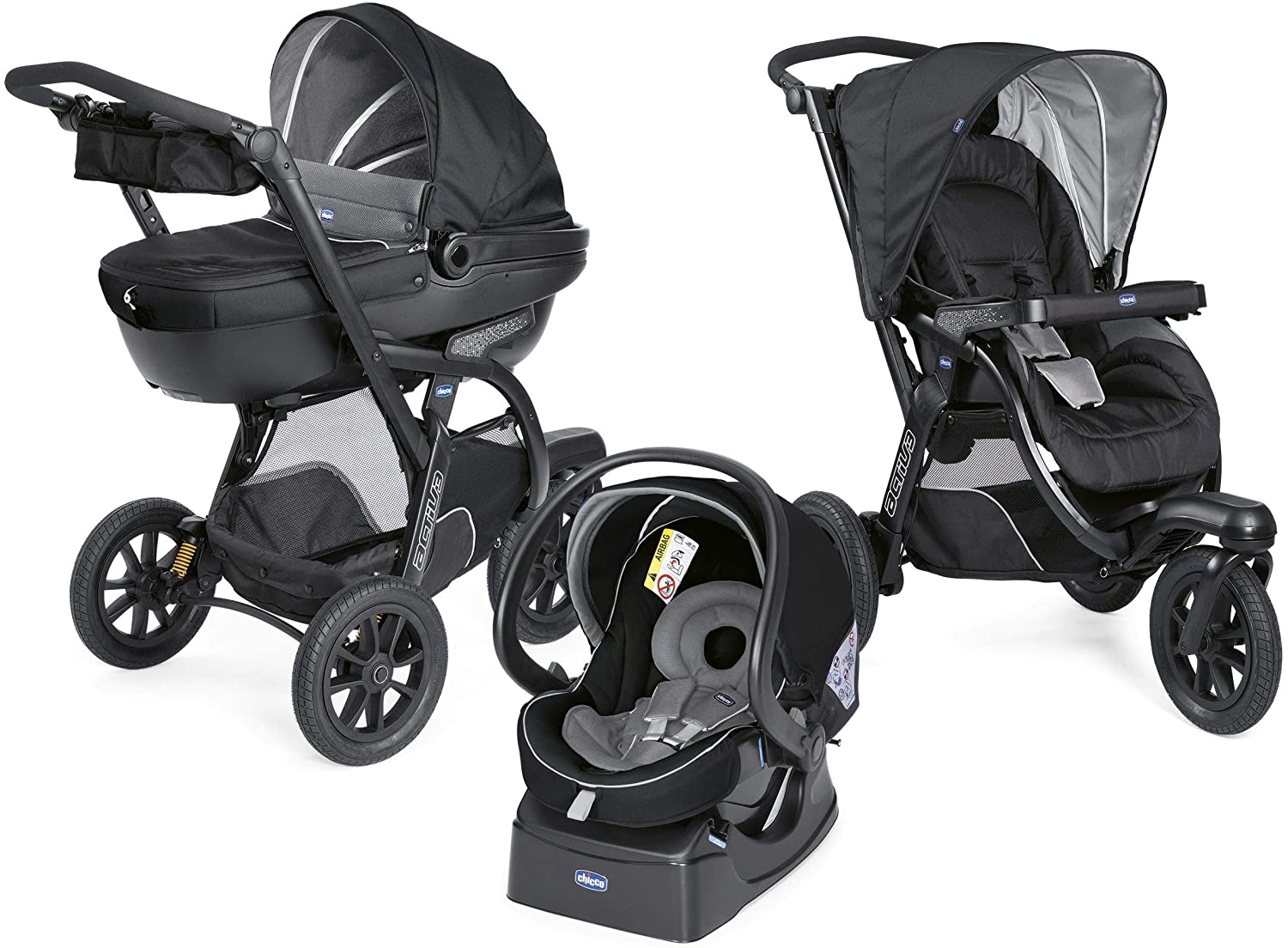 Poussette combinée 4in1 avec porte-bébé et ISOFIX