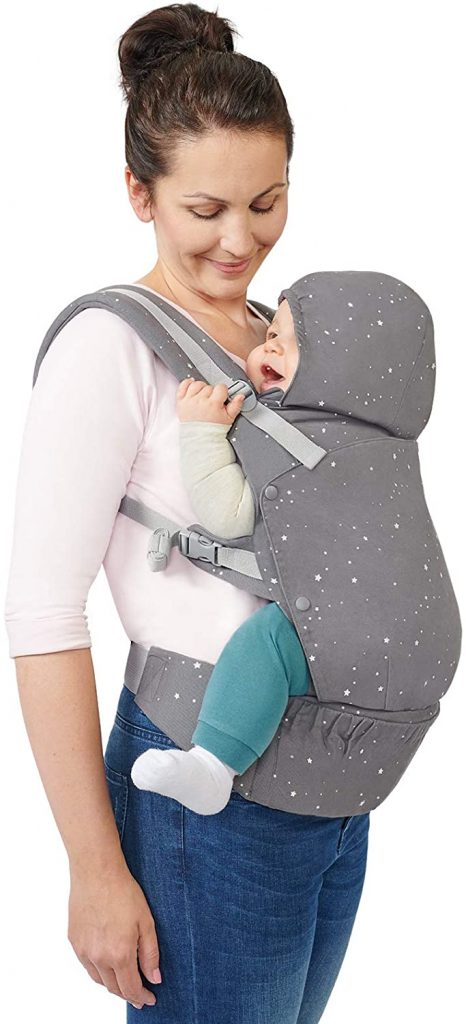 Ce porte bébé ergonomique Kinderkraft est de couleur grise.