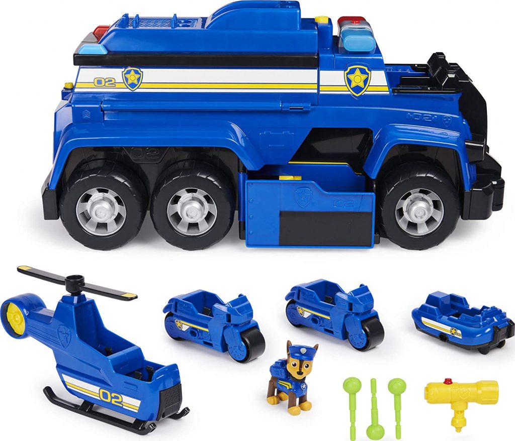 Ce camion de police de la Pat Patrouille comprend la figurine de Chase et 4 mini-véhicules.