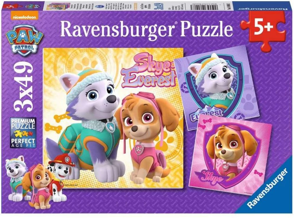Ce puzzle de la Pat Patrouille avec Stella comprend 3 puzzles de 49 pièces.