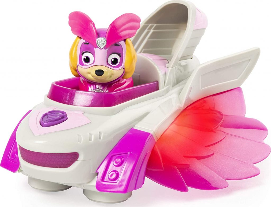 Ce véhicule de la Pat Patrouille Mighty Pups est lumineux. 