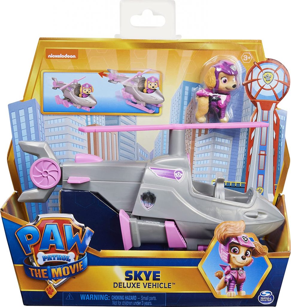Ce véhicule Pat Patrouille comprend la figurine de Stella et peut se transformer.
