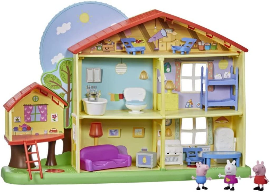 La maison de Peppa Pig Jour et Nuit a 5 pièces et une cabane.