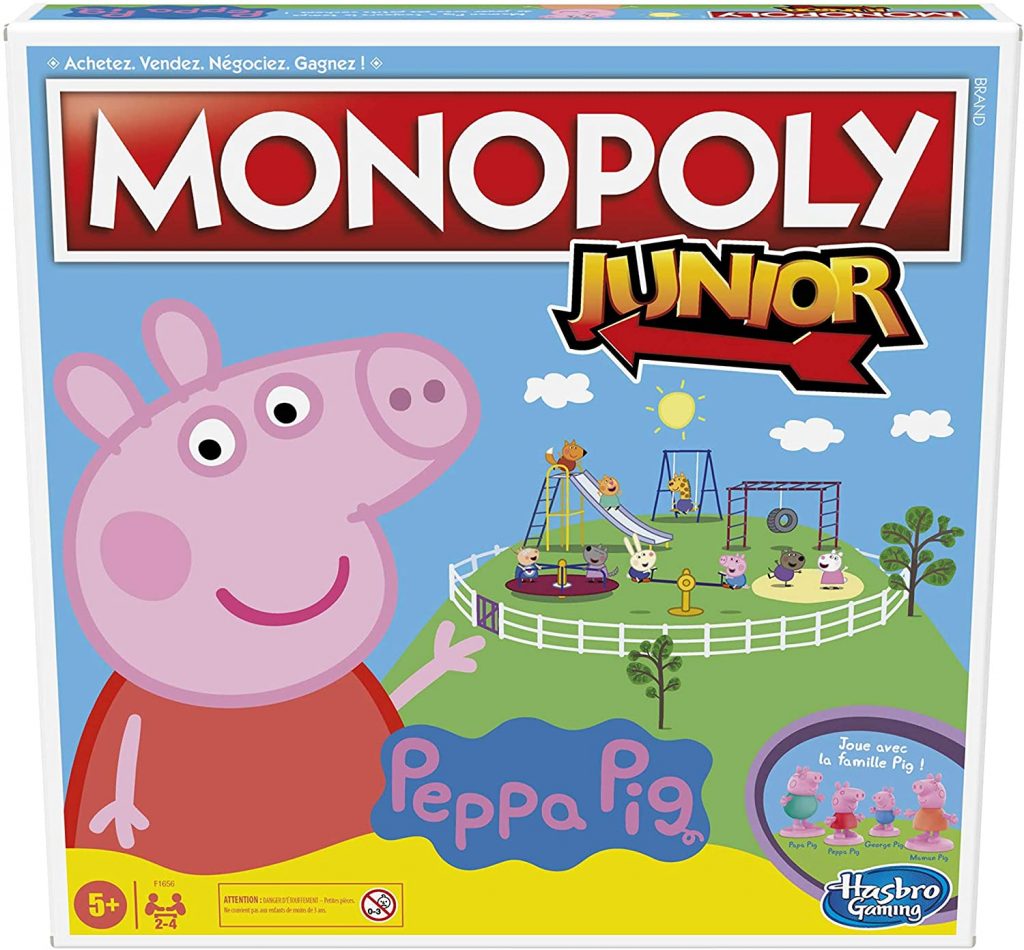 Le monopoly Junior Peppa Pig convient dès 5 ans.