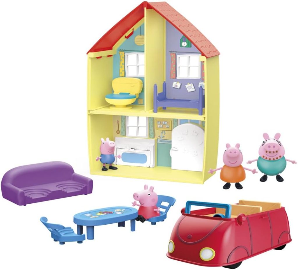 Cette maison de Peppa comprend une voiture.