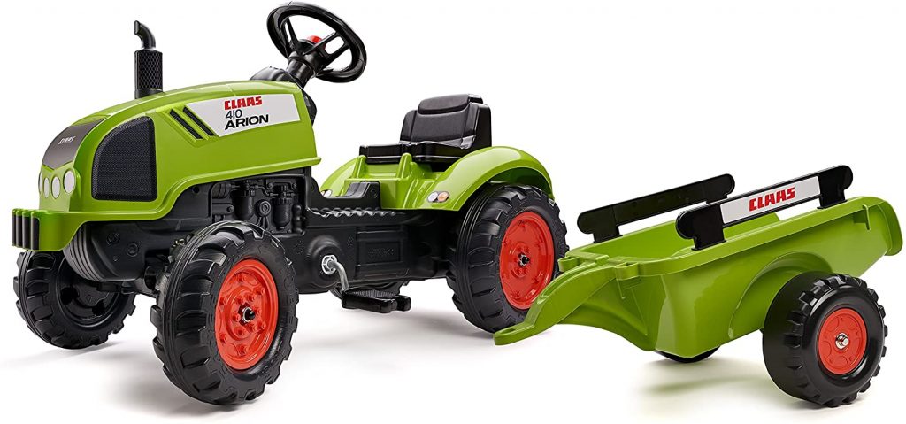 Le tracteur pour enfant Falk Class a un volant directionnel.