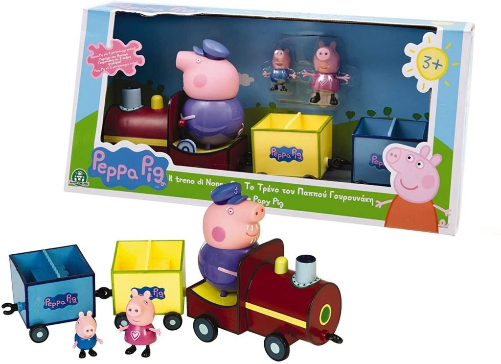 Le train Peppa Pig a 2 wagons.