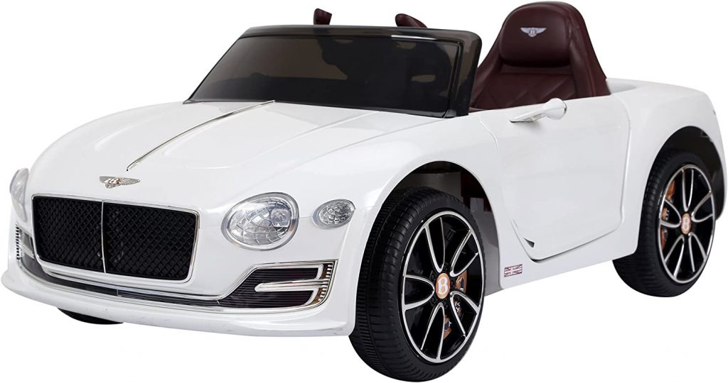 Cette voiture électrique pour enfant Homcom représente une Bentley.