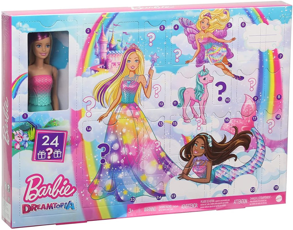 Ce calendrier de l'avent Barbie Dreamtopia comprend une sublime poupée.