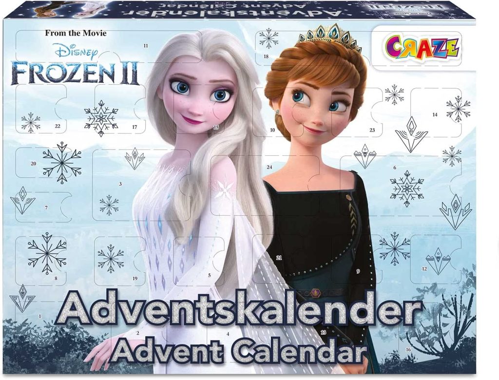 Ce calendrier de l'avent est à l'image du dessin animé la reine des neiges 2.