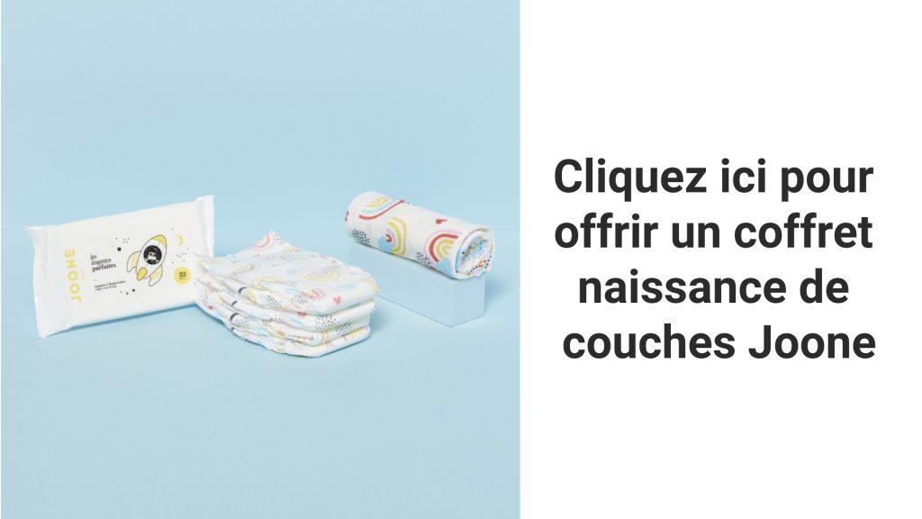 Le coffret naissance de couches Joones permet d'avoir les basiques pour le grand jour.