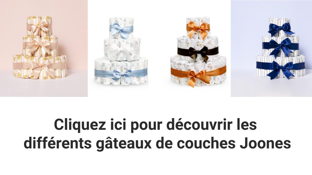 La marque Joone Paris propose divers gâteaux de couches.