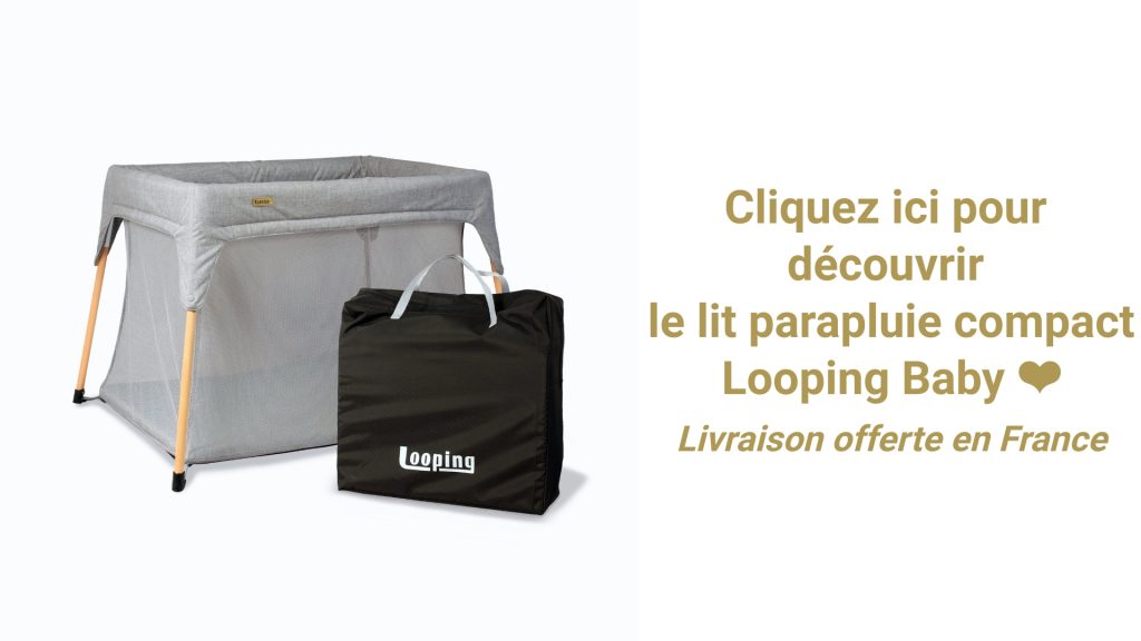 Le lit parapluie pour bébé Looping Baby s'ouvre en toute simplicité.