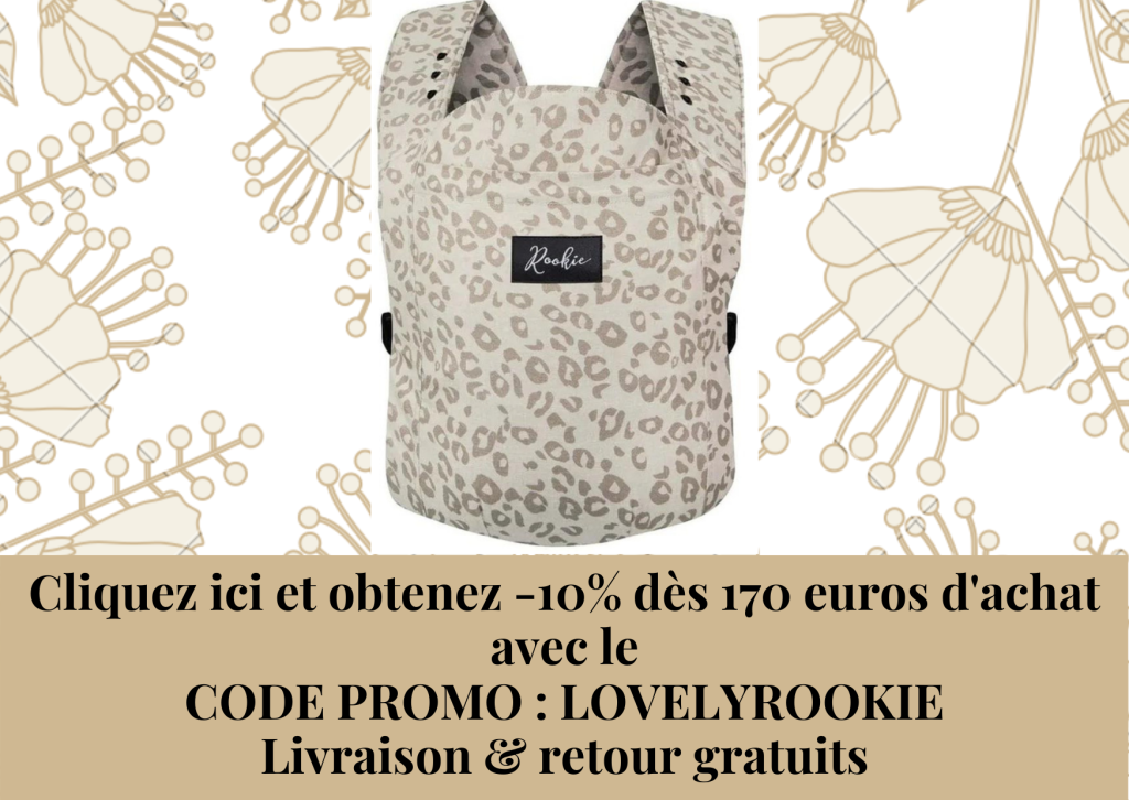 Ce porte bébé Rookie a des motifs Leopard.