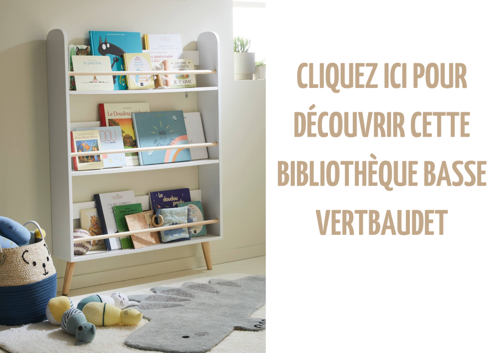 Cette bibliothèque basse permet un accès facile aux livres à votre enfant.