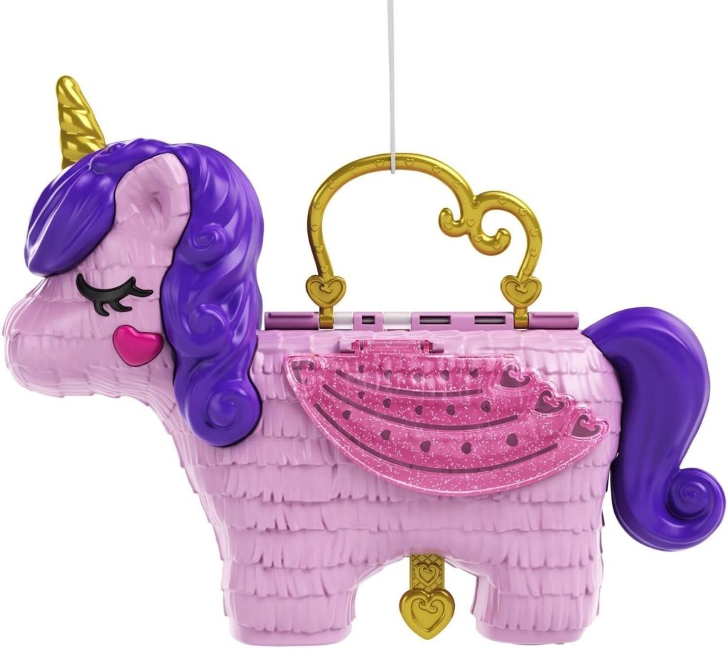 Ce jouet Polly Pocket licorne ressemble a une piñata. 