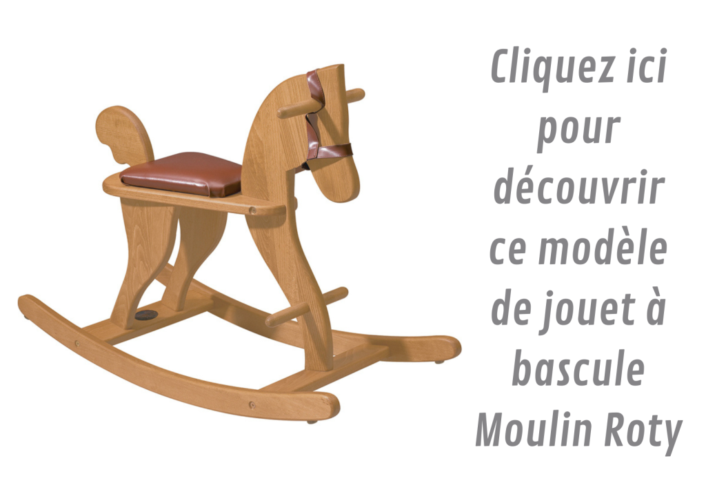 Cet animal à bascule en bois Moulin Roty représente un cheval.