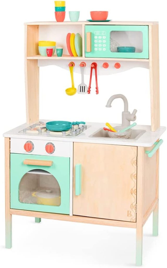La cuisine enfant en bois B. Toys by Battat est multicolore.