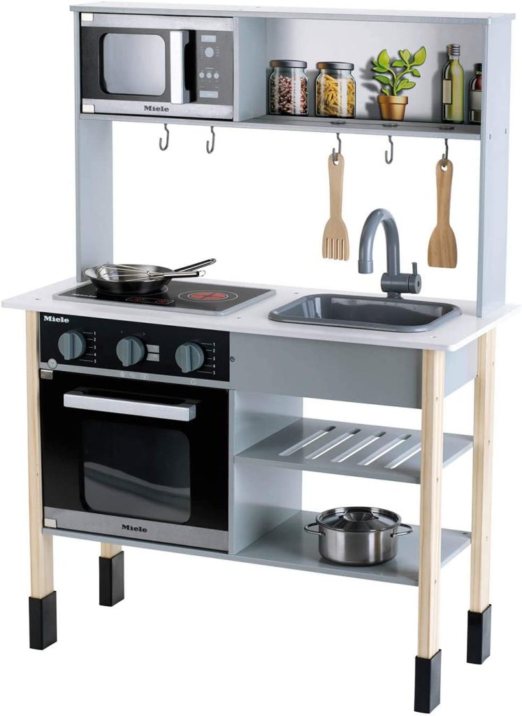 Janod - Cuisine Plume - Cuisinière en Bois pour Enfant - Avec Four, Évier  en Inox, Placard, Boutons et Horloge - Cuisine en Bois Avec 5 Accessoires 