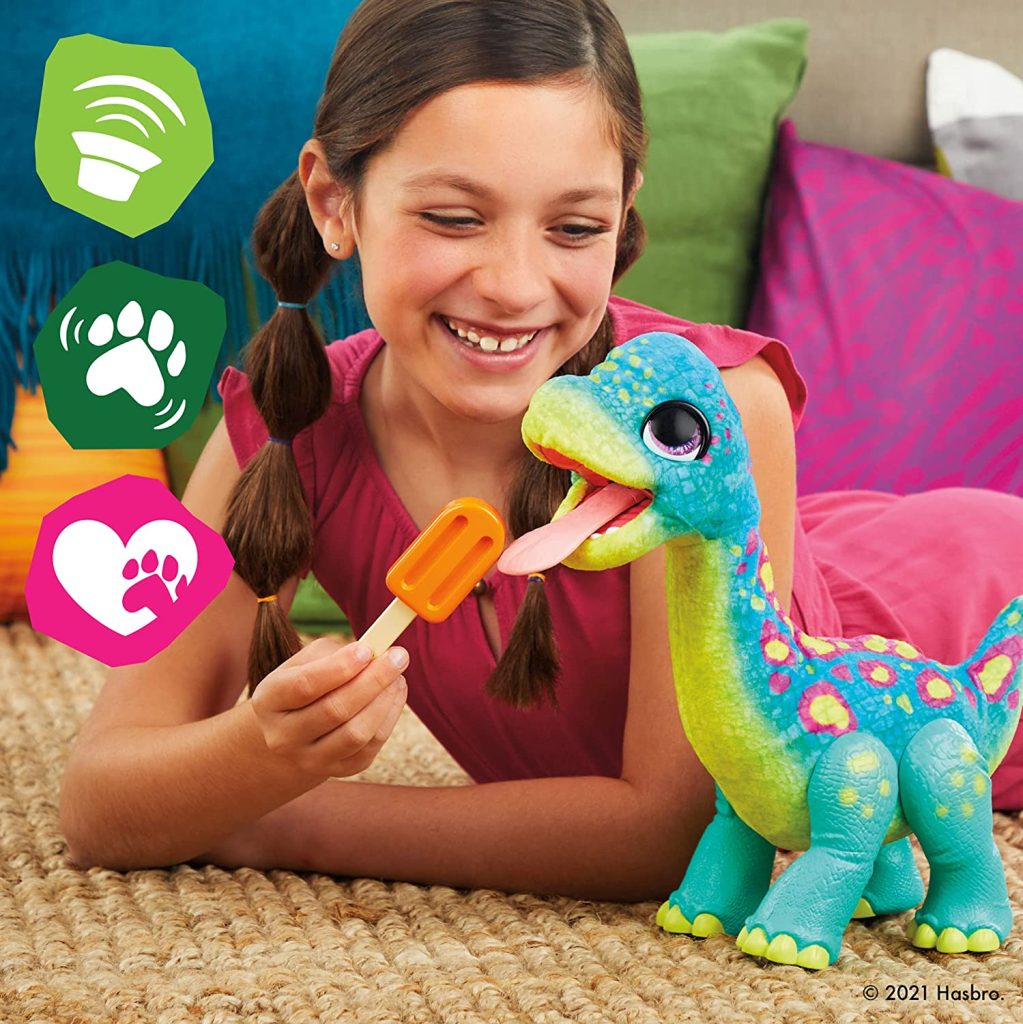 Ce dinosaure est un jouet interactif pour enfant.
