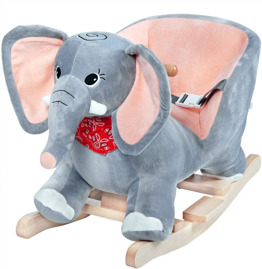 L'éléphant à bascule Deuba est sonore.