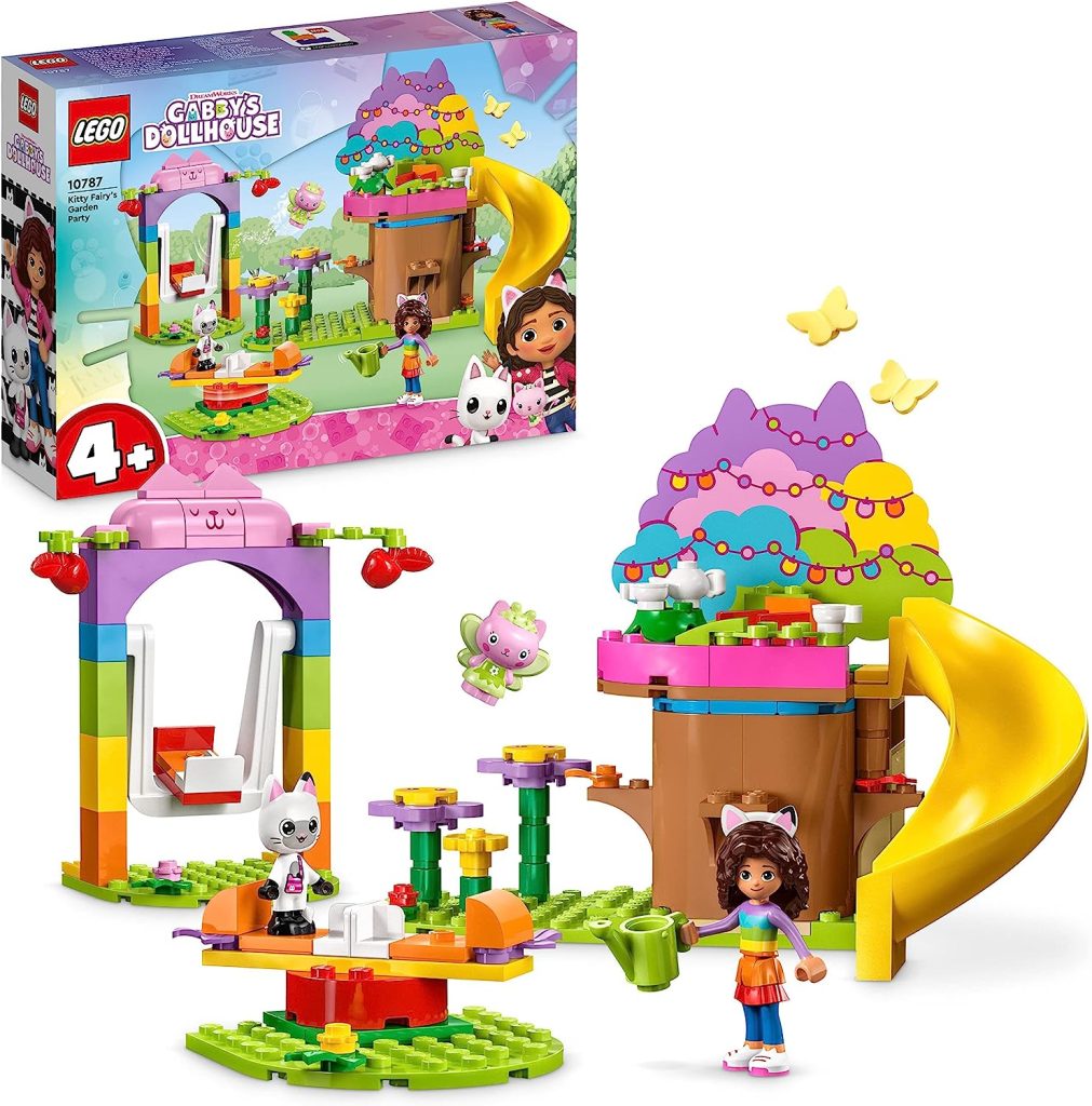Ce Lego Gabby et la maison magique représente la fête au jardin de fée minette.