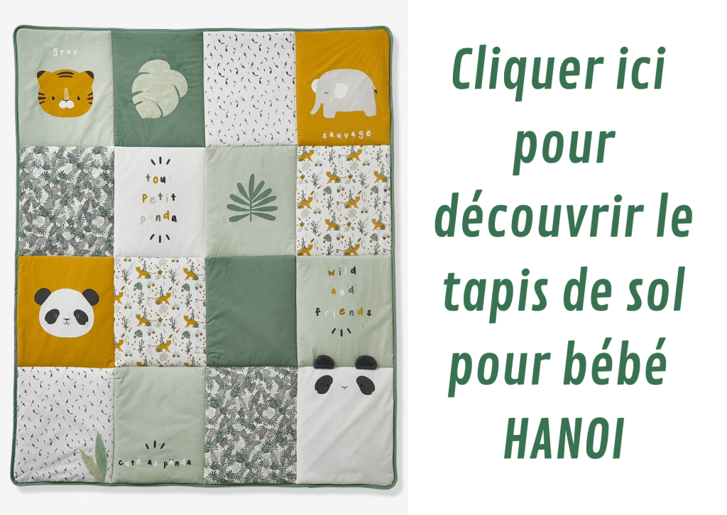 Le tapis de sol pour bébé HANOI est multicolore.