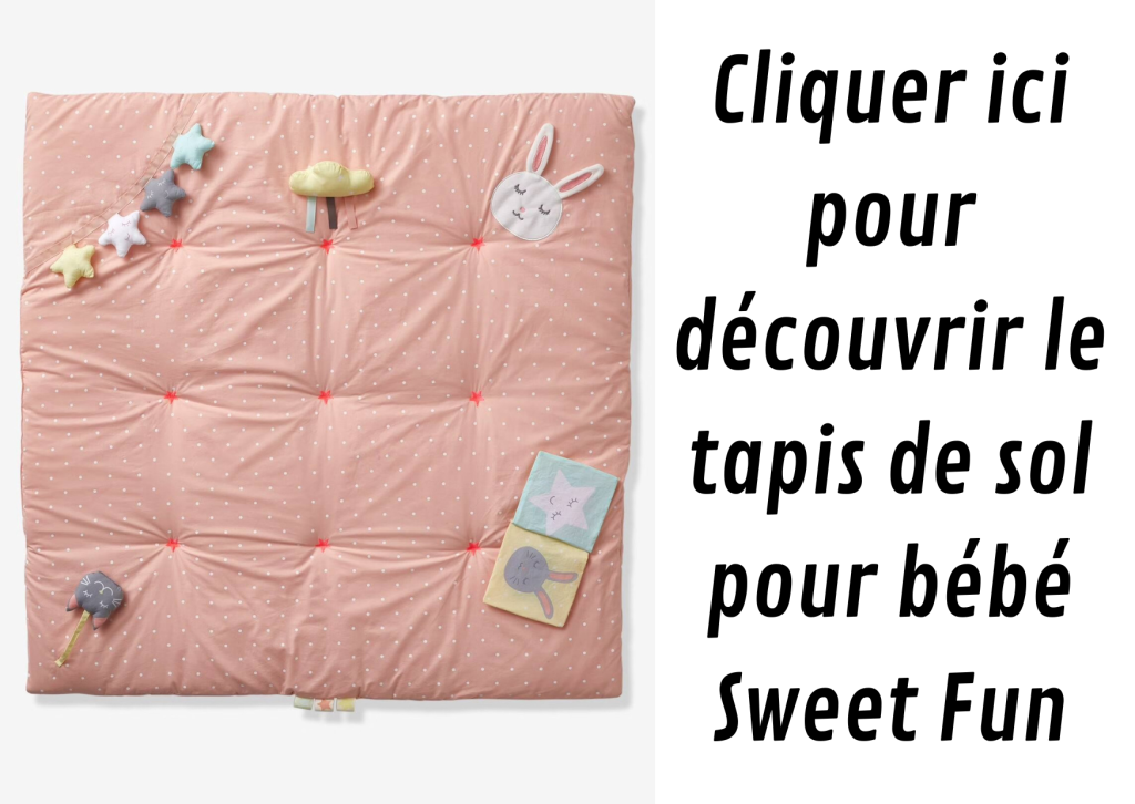 Ce tapis de sol pour bébé rose Vertbaudet est le modèle Sweet Fun.