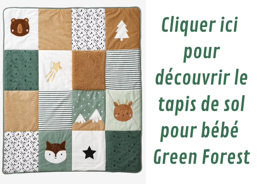 Le tapis d'éveil sans arche Green Forest a un côté en sherpa.