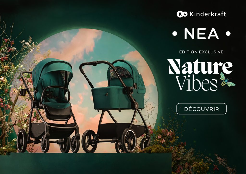 La poussette Nea Nature Vibes de Kinderkraft comprend une nacelle.