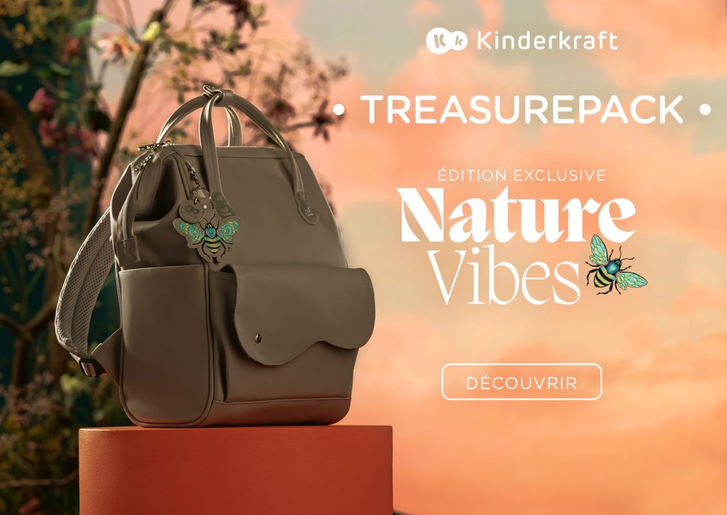 Le sac à dos à langer Kinderkraft Treasurepack a un accessoire en forme d'abeille inclut.