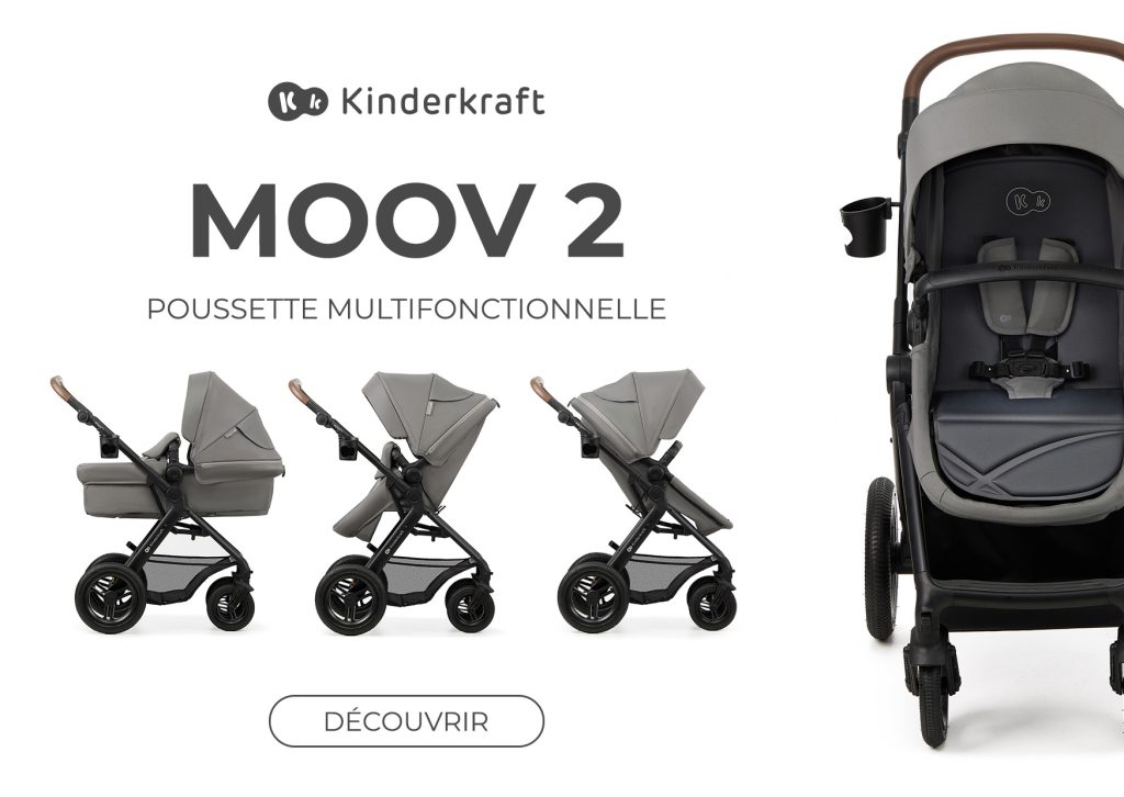 La poussette MOOV 2 de Kinderkraft est une poussette 3 en 1.