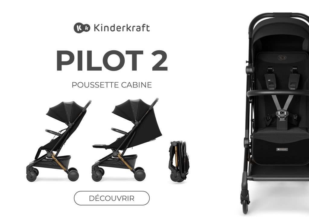La poussette cabine PILOT 2 de Kinderkraft devient très compacte une fois pliée.