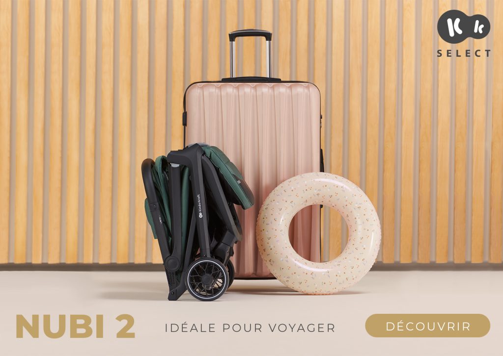 La poussette Kinderkraft NUBI 2 est idéale pour partir en vacances avec bébé.