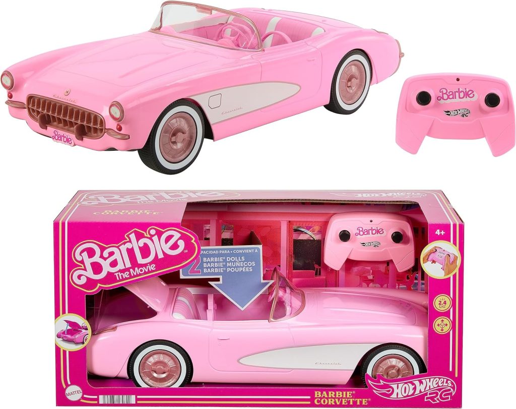 Cette voiture télécommandée HotWheels Barbie est inspirée du film Barbie.
