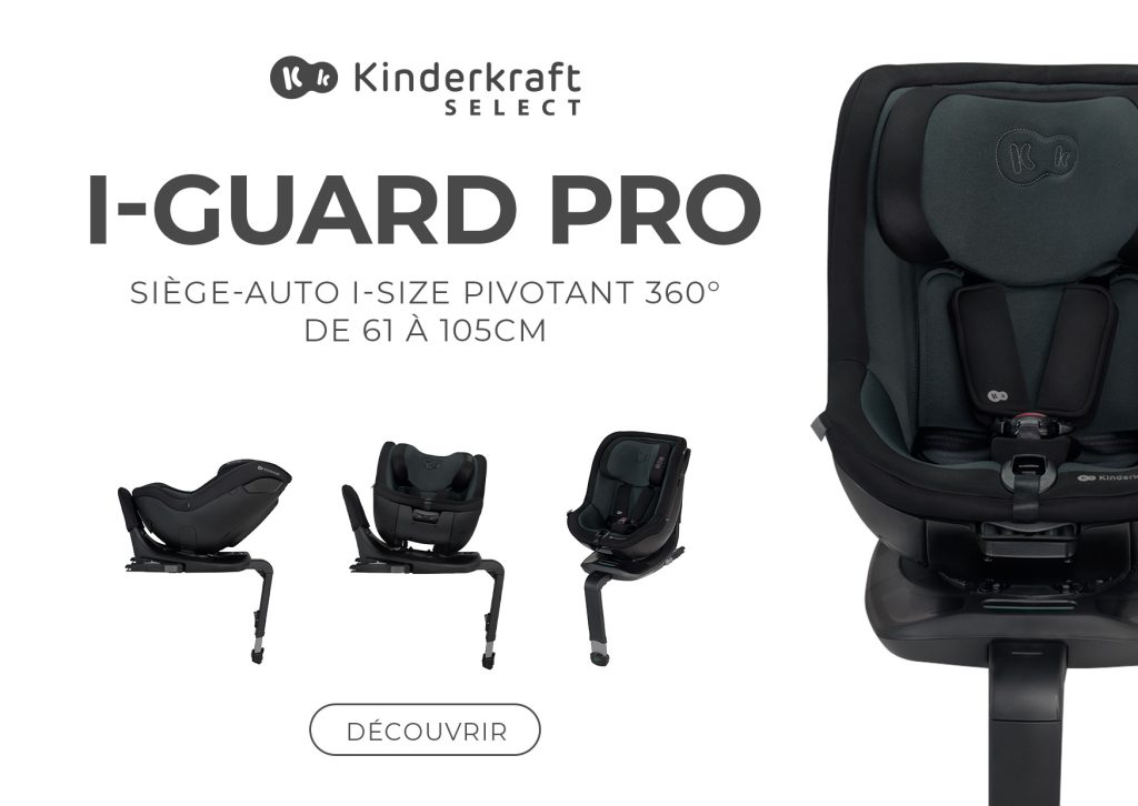 Le siège auto pivotant I-GUARD PRO de Kinderkraft est conforme à la norme i-size.