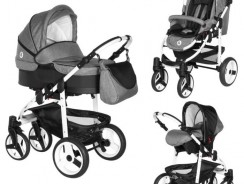 Poussette black and white trio : une poussette 3 en 1 pas cher